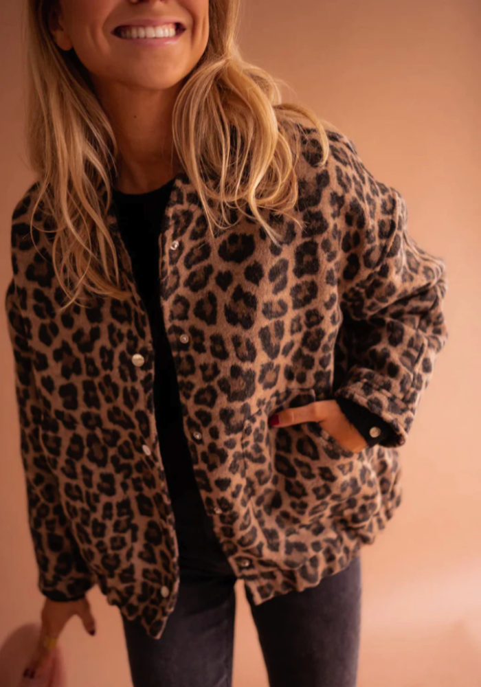Leoona – Jacheta Bomber Cu Imprimeu Leopard