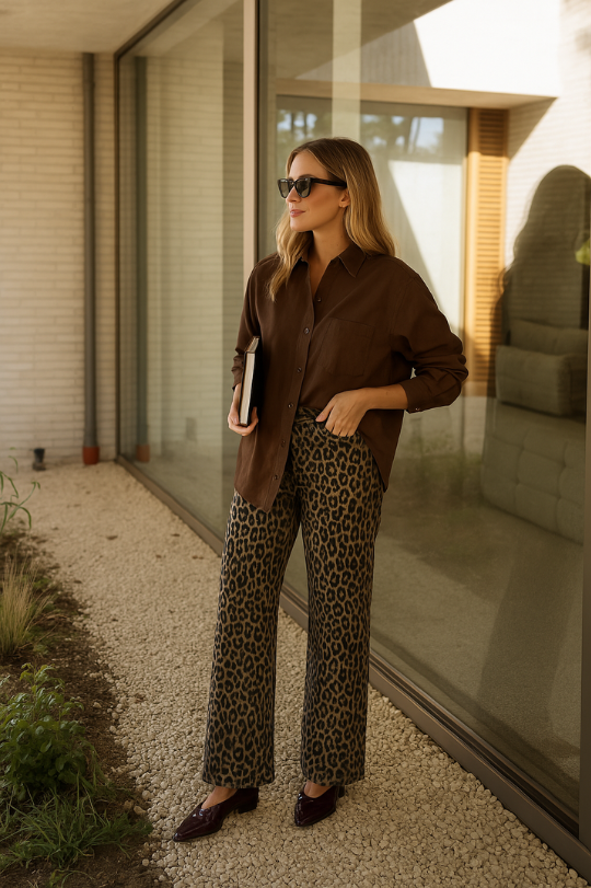 Kinga – Pantaloni Harem Cu Imprimeu Leopard