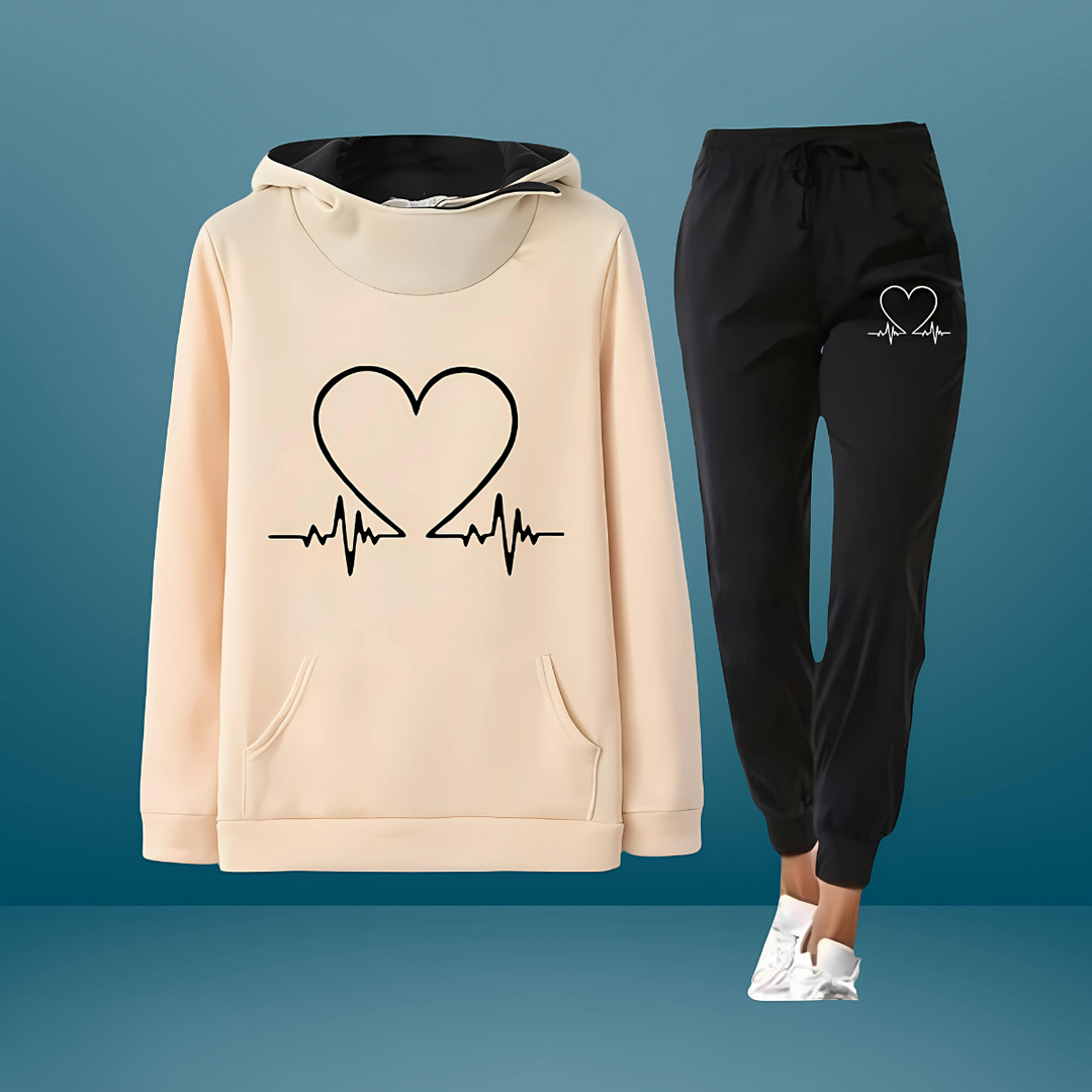 Nimue - Set de 2 Piese Trening cu Imprimeu Inimă