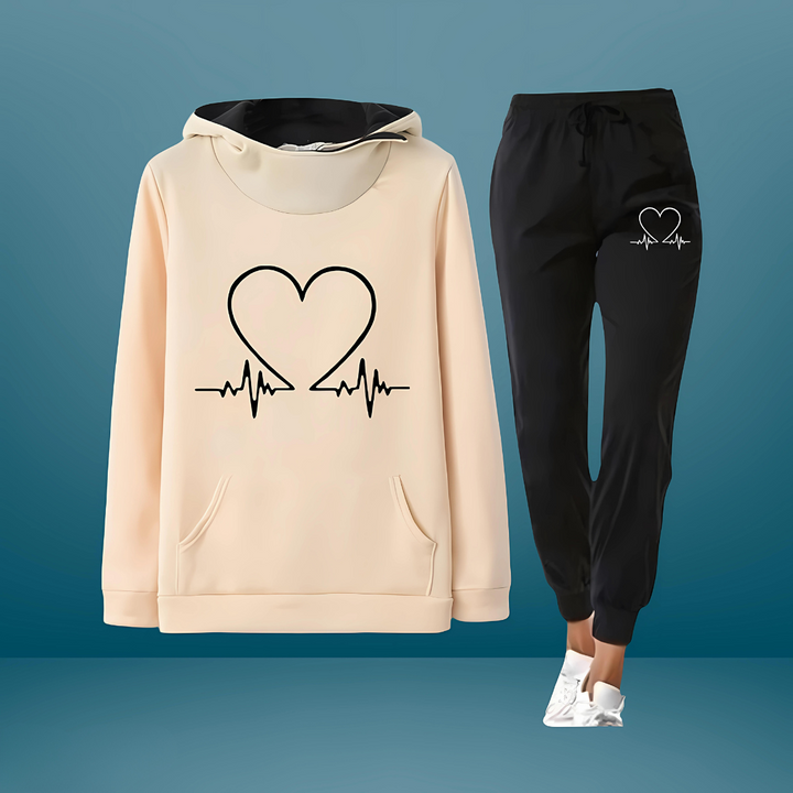 Nimue - Set de 2 Piese Trening cu Imprimeu Inimă