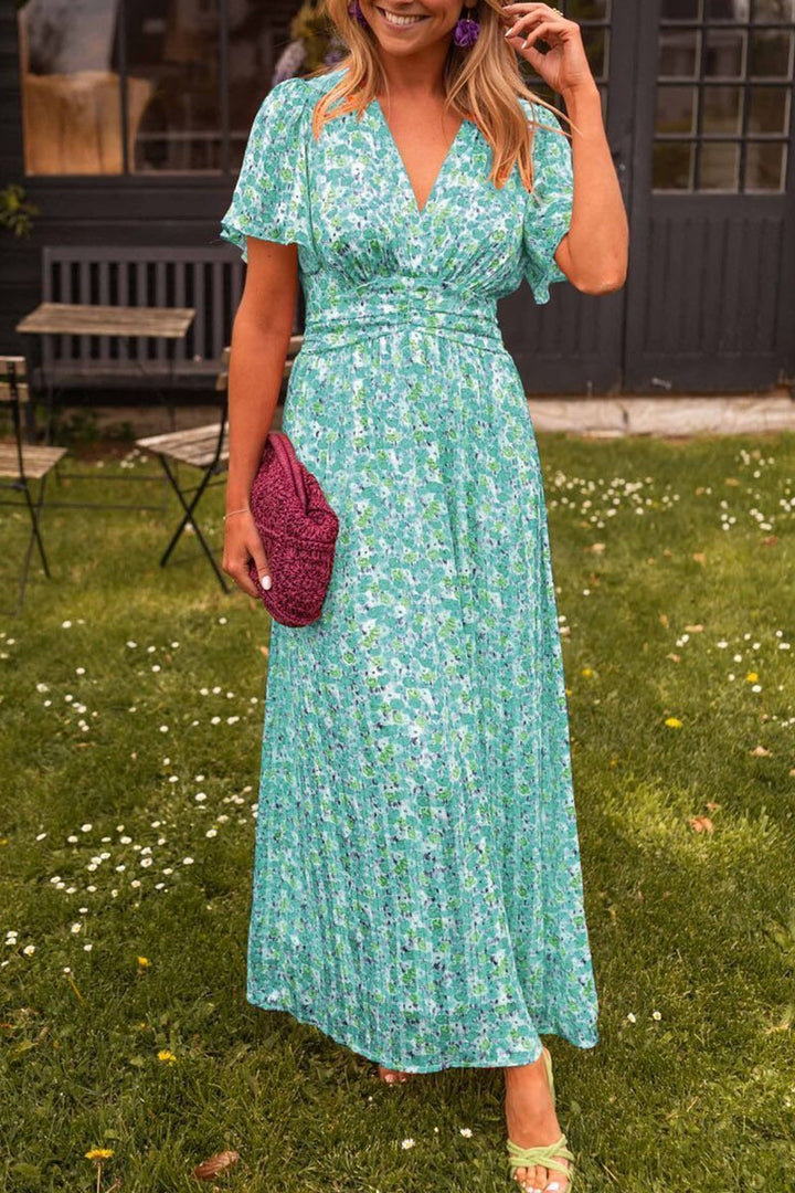Capucine - Rochie Lungă Elegantă Cu Flori
