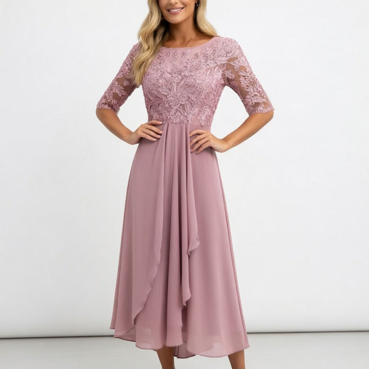 Zerda – Rochie Midi Elegantă Din Dantelă