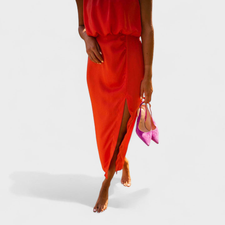 Danella - Rochie Midi Elegantă Fără Mâneci