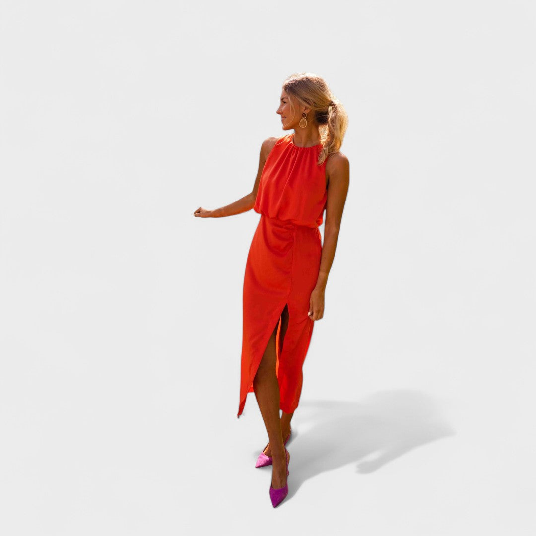 Danella - Rochie Midi Elegantă Fără Mâneci