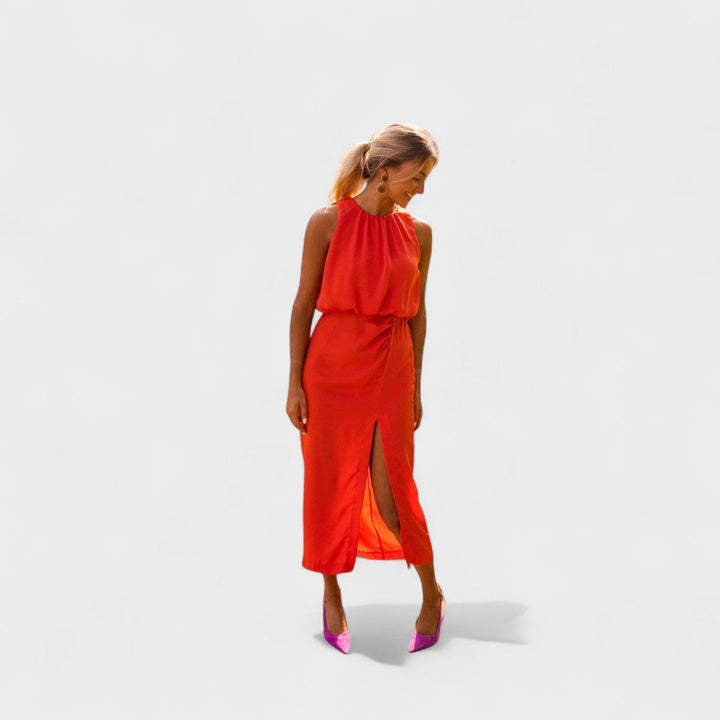 Danella - Rochie Midi Elegantă Fără Mâneci