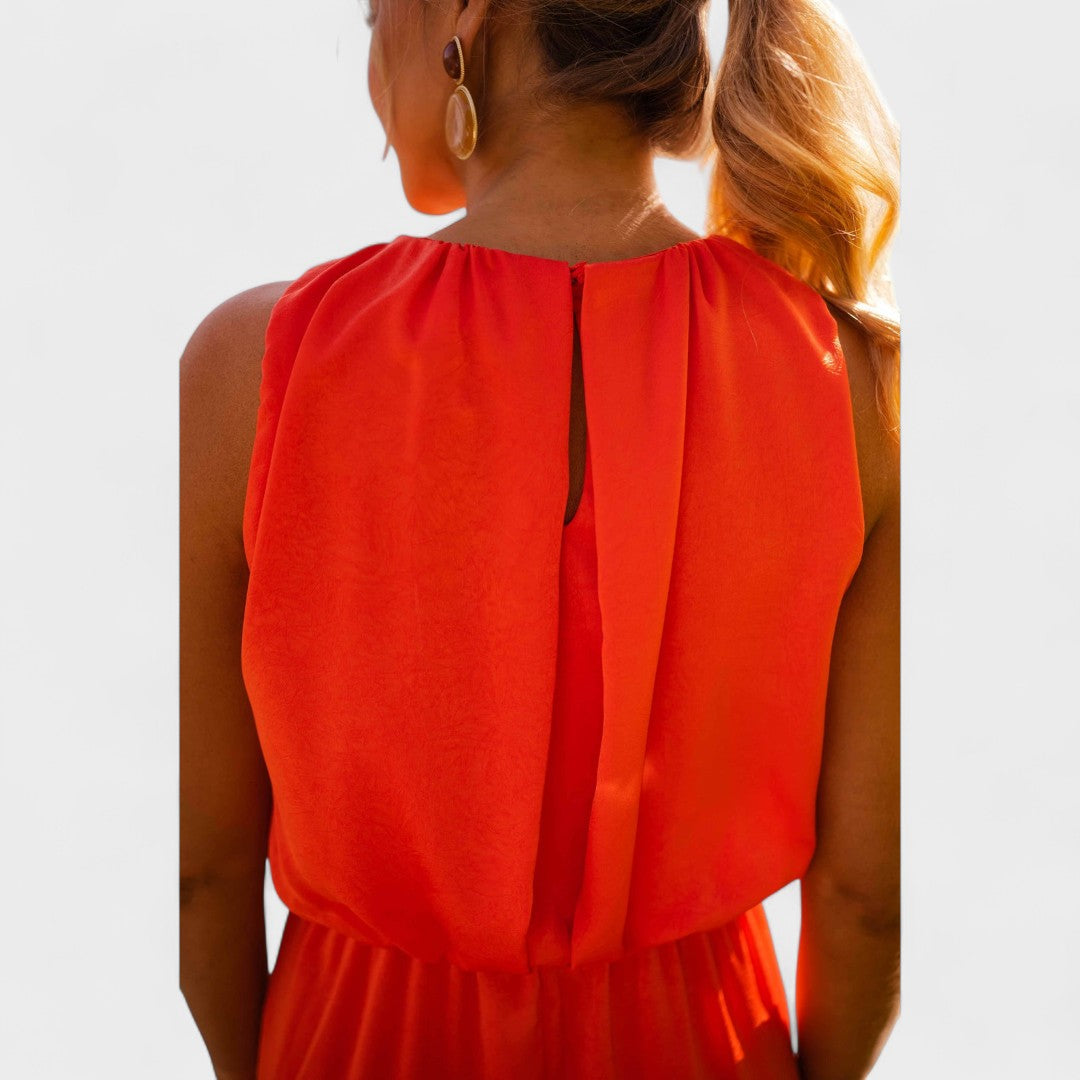 Danella - Rochie Midi Elegantă Fără Mâneci