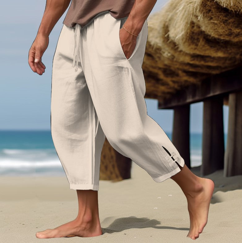 Erich - Pantaloni Confortabili Din In Elitic Pentru Vară
