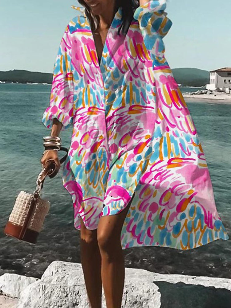 Calogera - Rochie Cămașă Elegantă Cu Croială Lejeră
