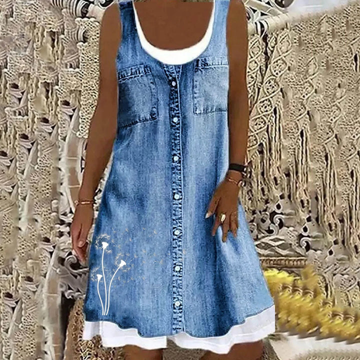 Natasza - Rochie Din Denim Moale și Elegantă