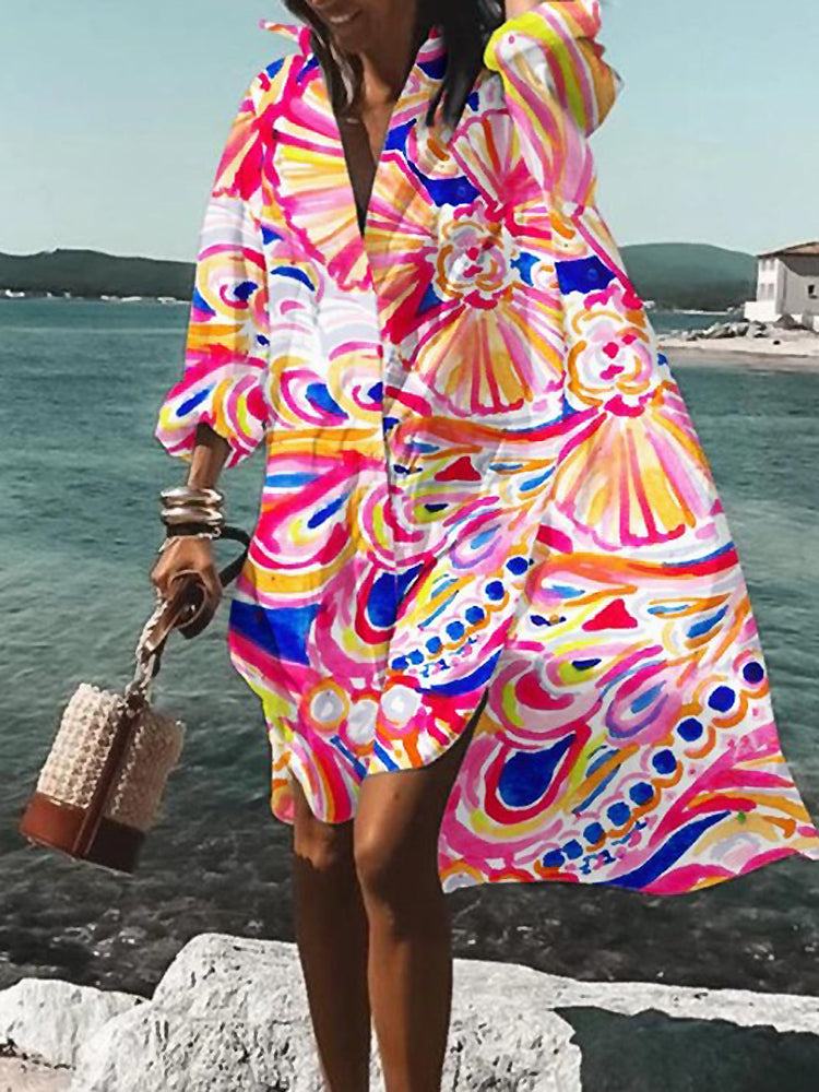 Calogera - Rochie Cămașă Elegantă Cu Croială Lejeră