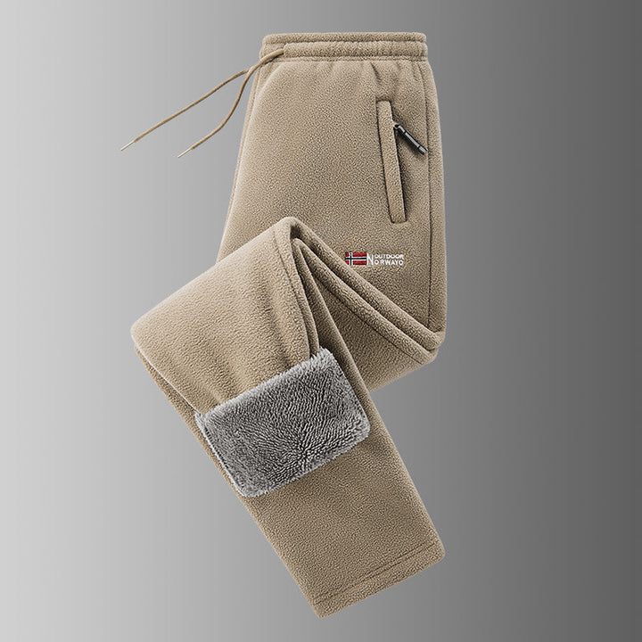 Ingolf - Pantaloni Căptușiți Cu Fleece, Cu Șnur Și Buzunare Cu Fermoar