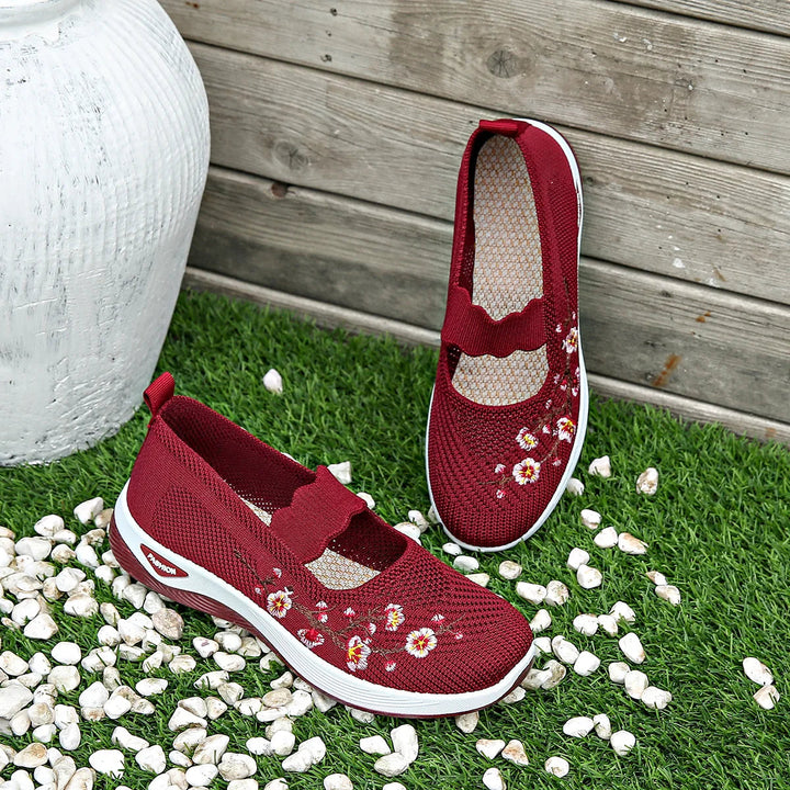 Fajon - Adidași Confortabili Cu Broderie Florală