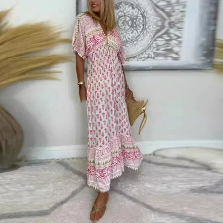 Krista - Rochie Maxi Boho Cu Imprimeu