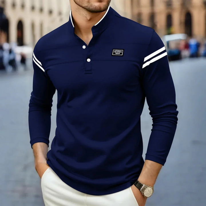 Grayson - Cămașă Casual Cu Mâneci Lungi Si Dungi Pe Umeri