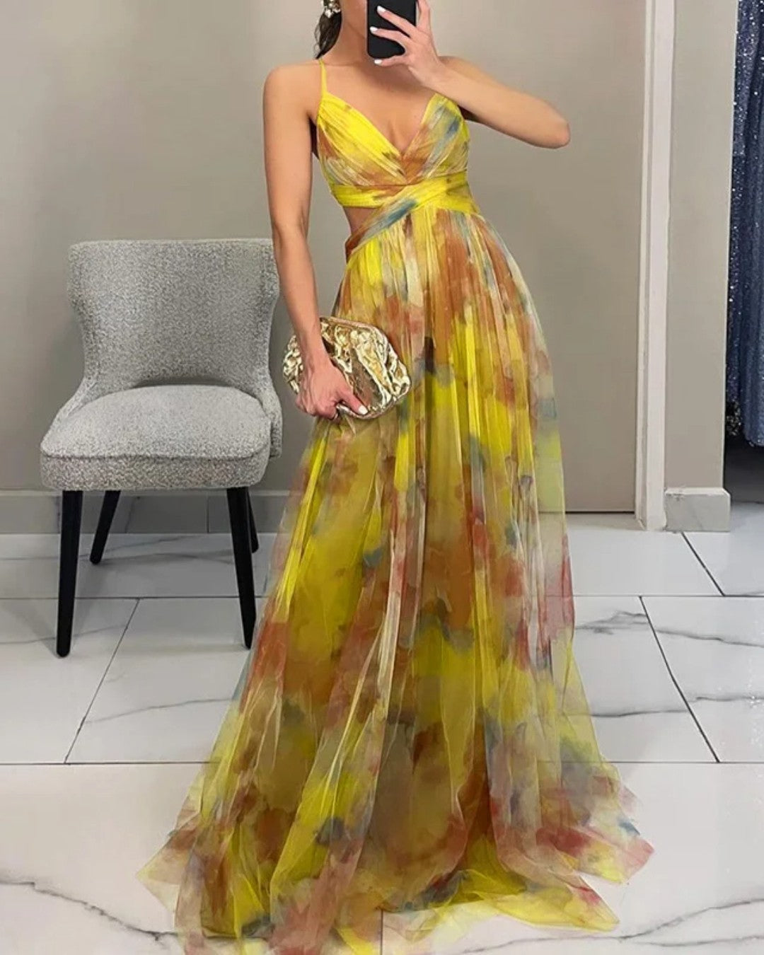 Tunika - Rochie Maxi Cu Imprimeu Floral