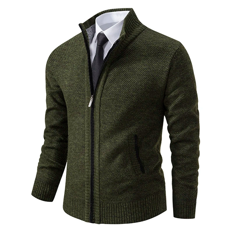 Yitzhak - Cardigan Tricotat Casual cu Guler în Picioare