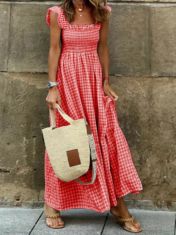 Jayne - Rochie Lungă Fără Mâneci, Cu Decolteu Pătrat