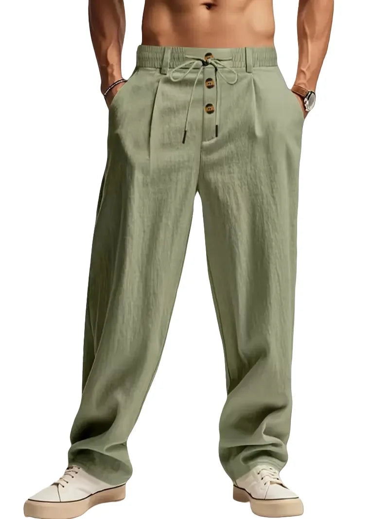 Gencio - Pantaloni Din in Cu Croială Lejeră