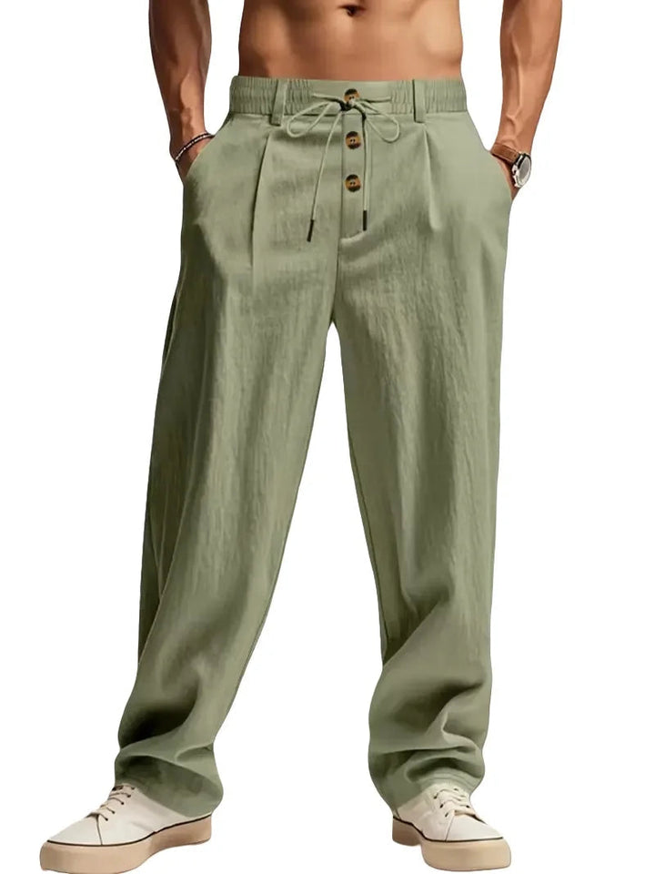 Gencio - Pantaloni Din in Cu Croială Lejeră