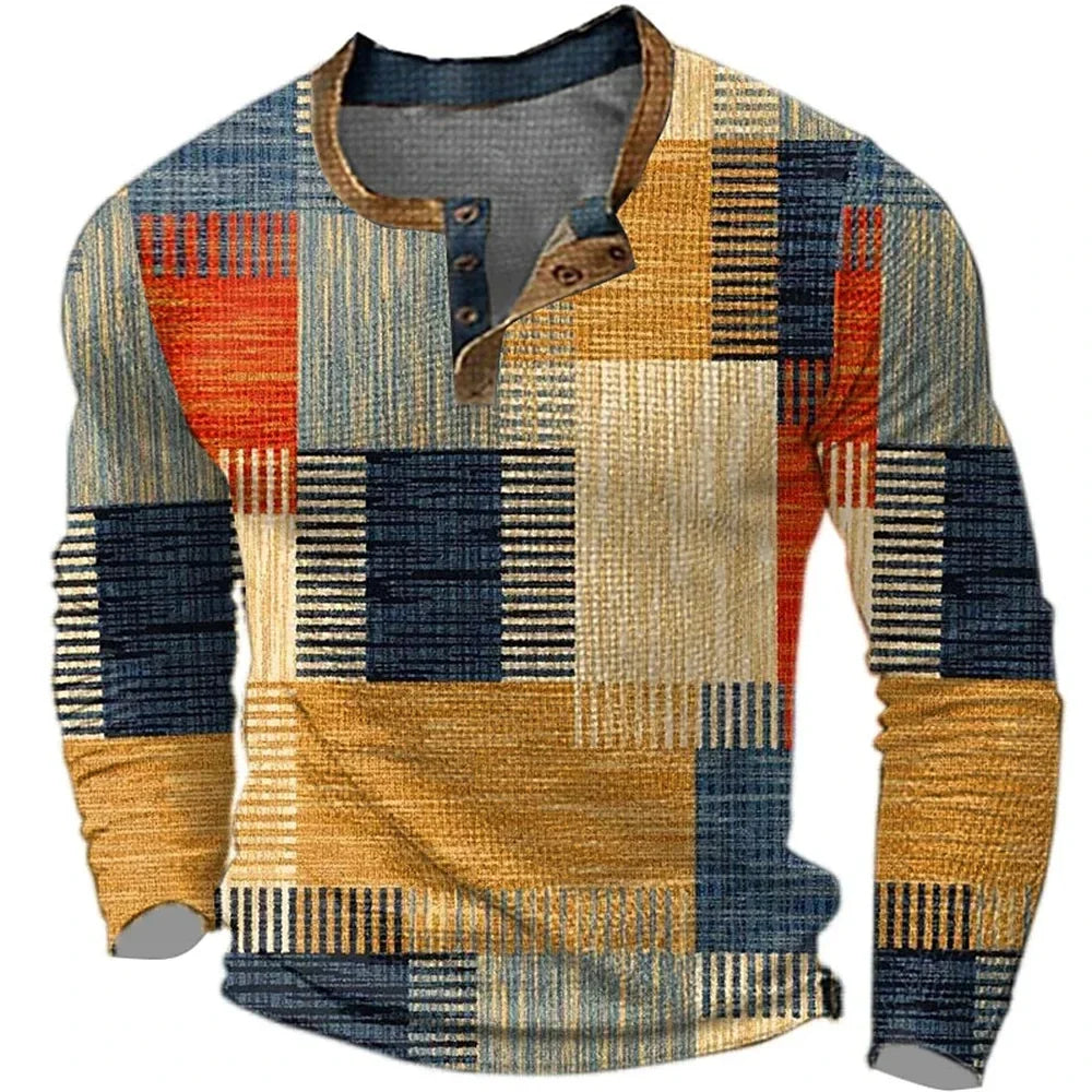Ignazio - Tricou Henley Cu Patchwork în Blocuri De Culori