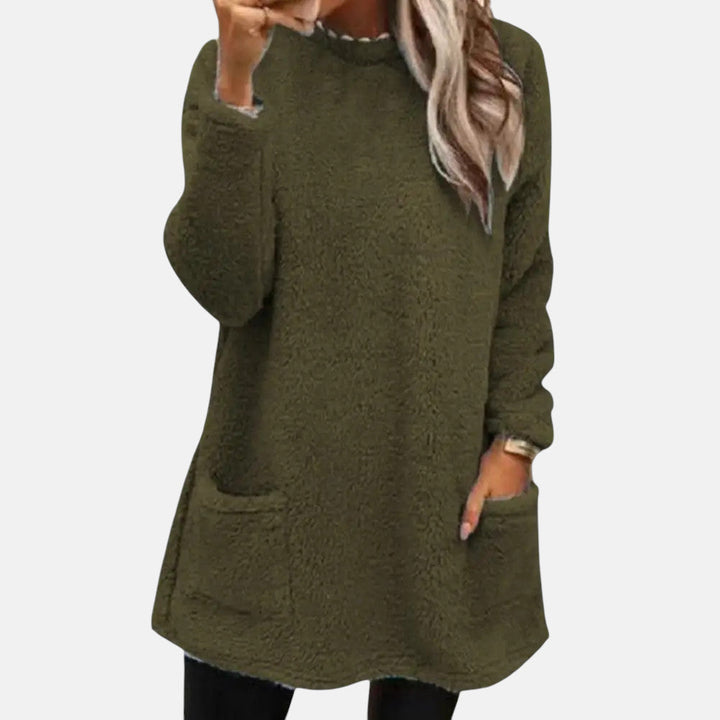 Oriella - Pulover Moale Din Fleece cu Buzunar