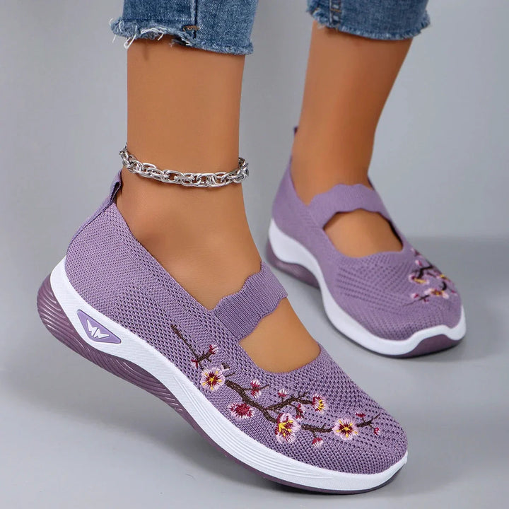 Fajon - Adidași Confortabili Cu Broderie Florală