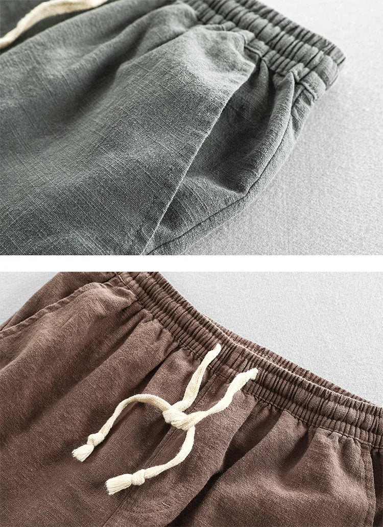 Leo - Pantaloni Scurți Casual Din In