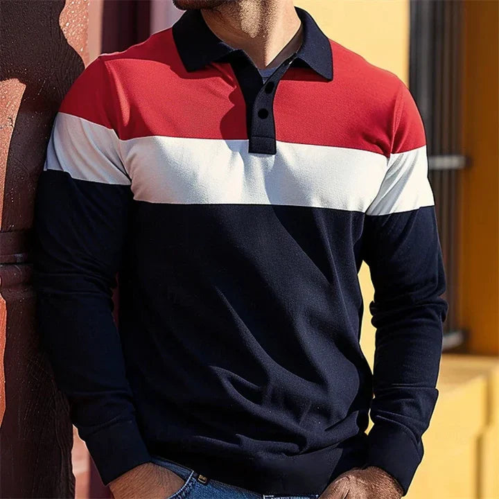 Chousein - Tricou Polo Casual Cu Mânecă Lungă