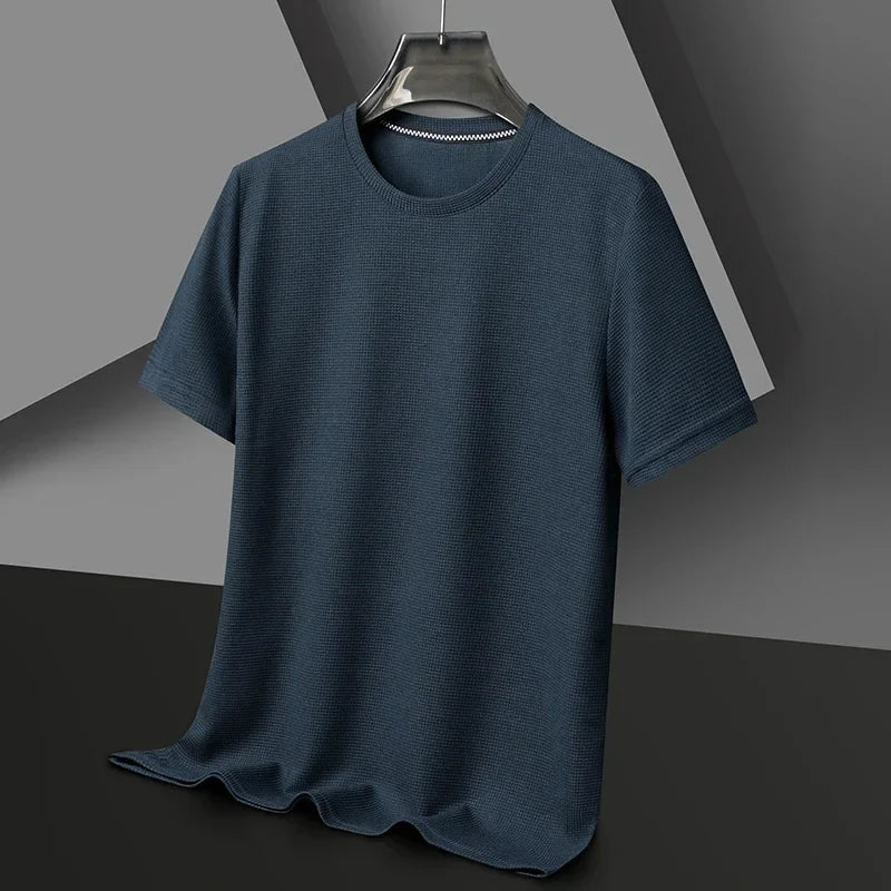 Sajid - Tricou Cu Guler Rotund Și Mâneci Scurte Cu Textură