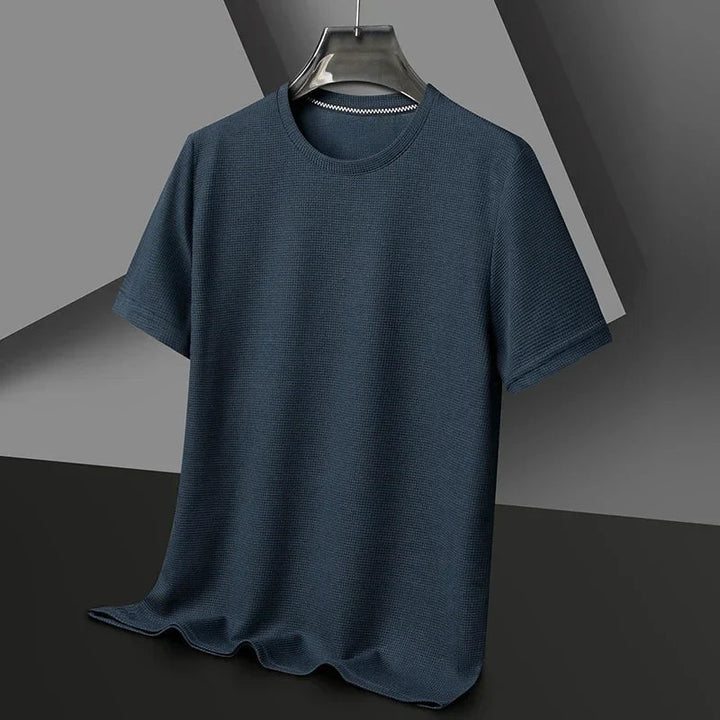 Sajid - Tricou Cu Guler Rotund Și Mâneci Scurte Cu Textură