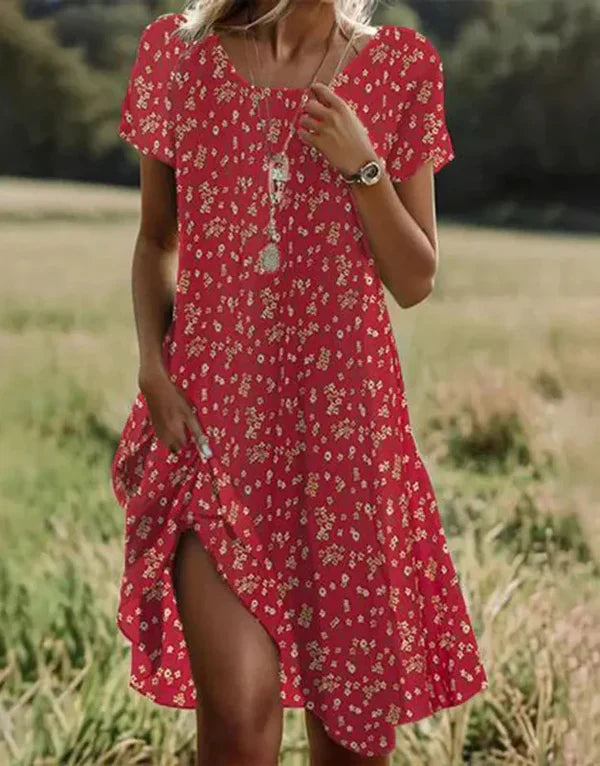Giovana – Rochie Midi Elegantă Cu Mâneci Scurte