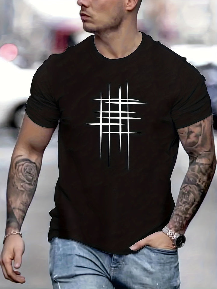Pantazis - Tricou Eleganță Cu Guler Rotund și Imprimeu Grafic