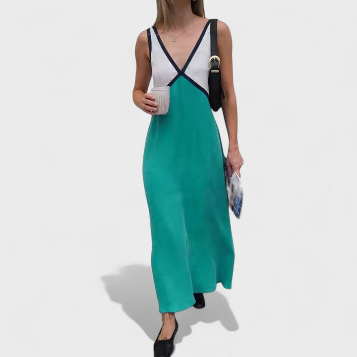 Vida - Rochie Lungă Elegantă Fără Mâneci