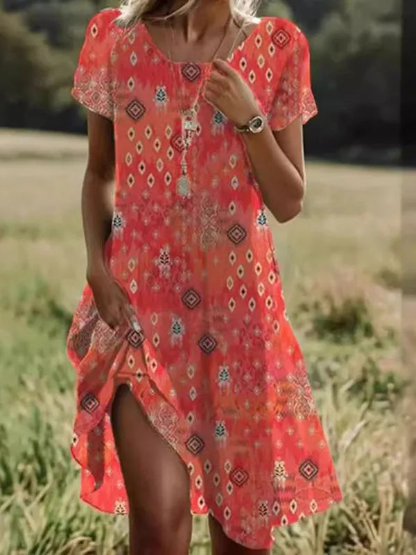 Giovana – Rochie Midi Elegantă Cu Mâneci Scurte