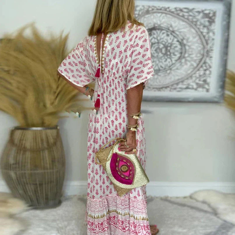 Krista - Rochie Maxi Boho Cu Imprimeu