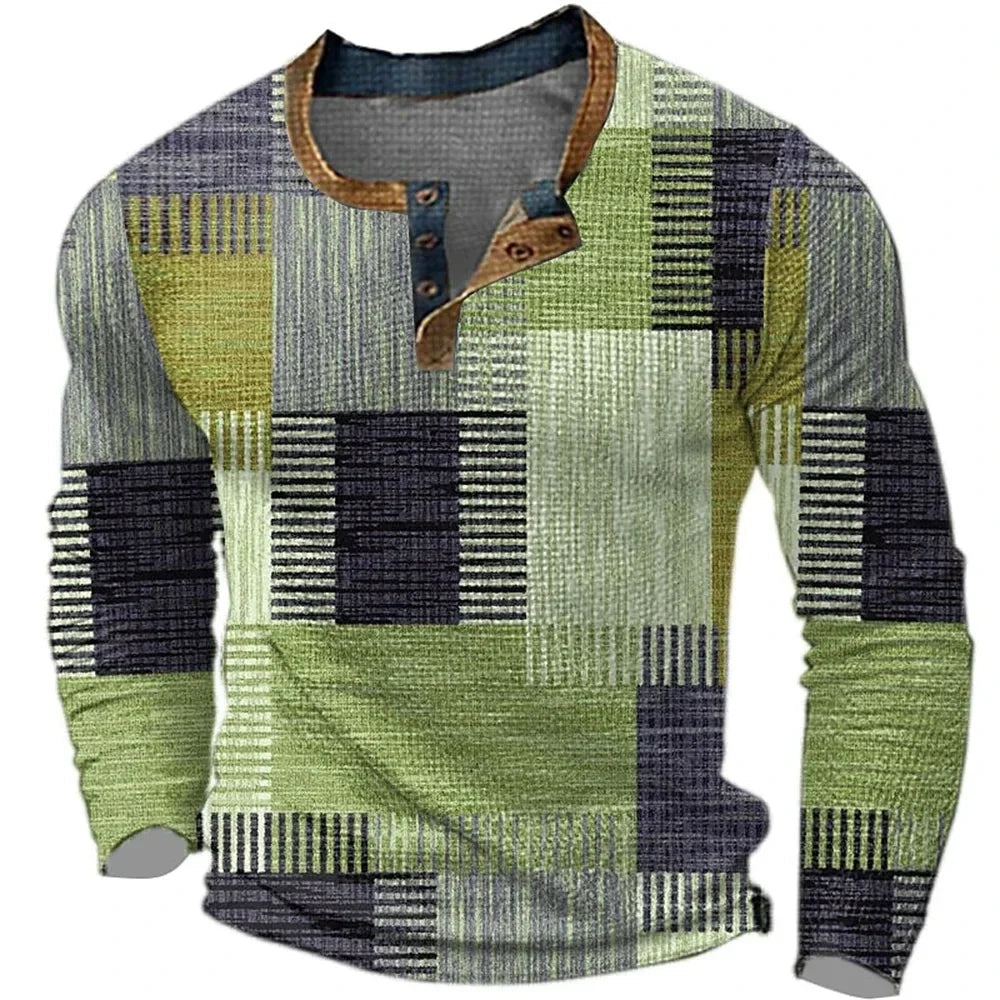 Ignazio - Tricou Henley Cu Patchwork în Blocuri De Culori