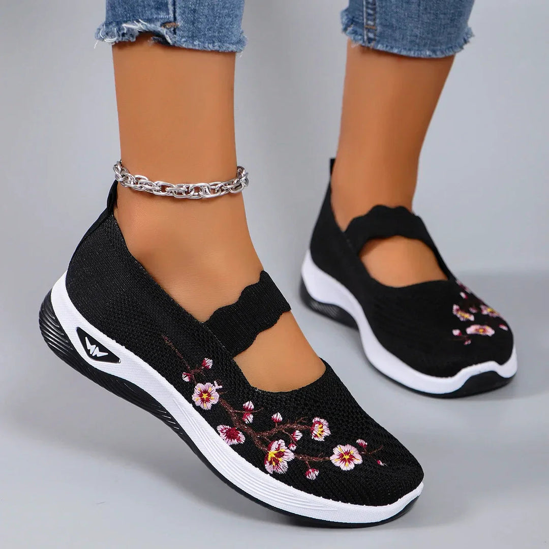 Fajon - Adidași Confortabili Cu Broderie Florală
