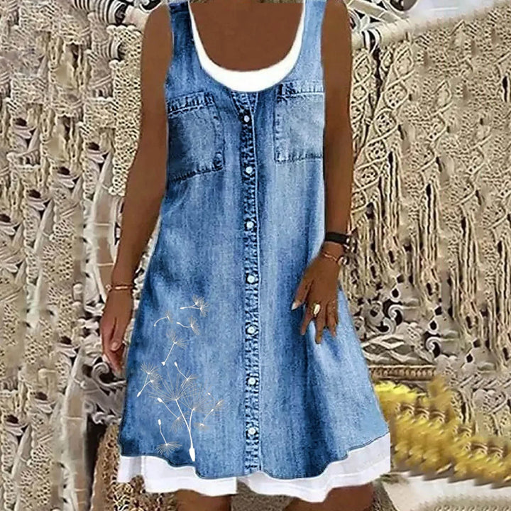 Natasza - Rochie Din Denim Moale și Elegantă