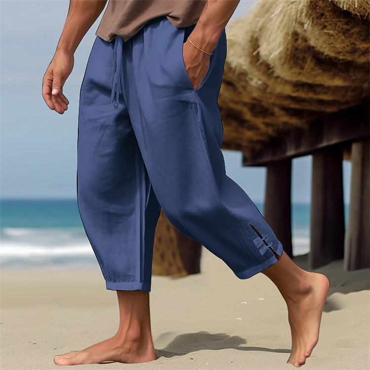 Erich - Pantaloni Confortabili Din In Elitic Pentru Vară