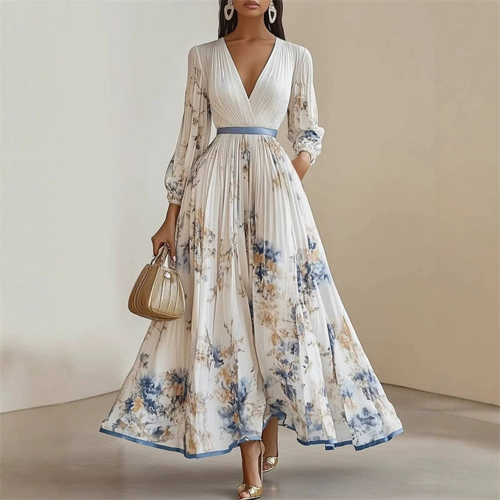 Pramudi - Rochie lungă Elegantă cu Mâneci lungi