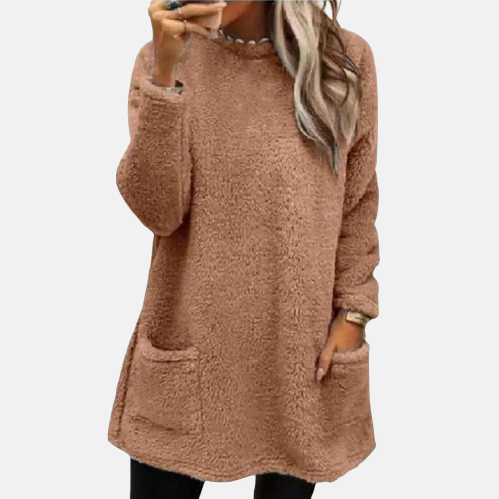 Oriella - Pulover Moale Din Fleece cu Buzunar