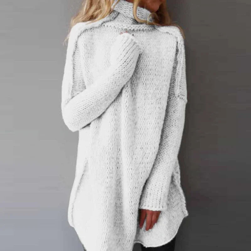 Natalie – Pulover Cu Guler Rulat, Tricotat