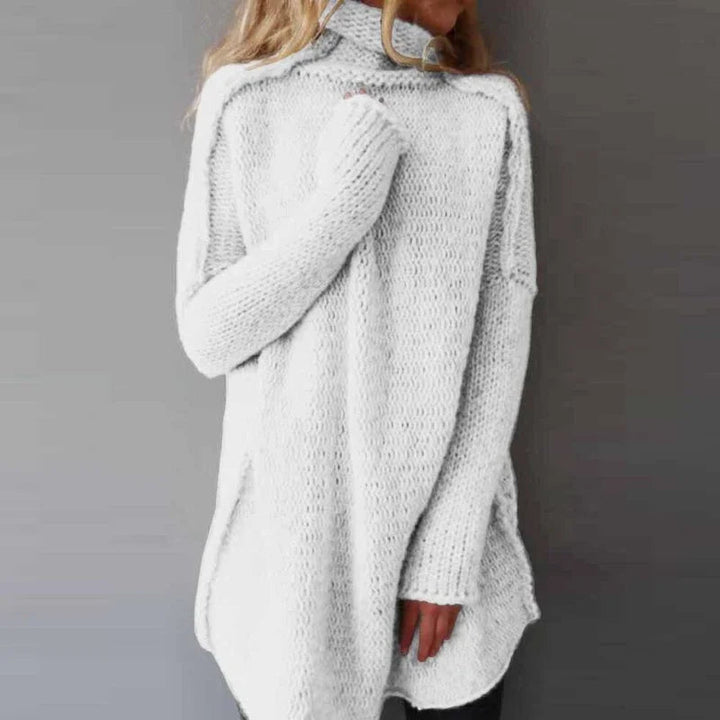Natalie – Pulover Cu Guler Rulat, Tricotat