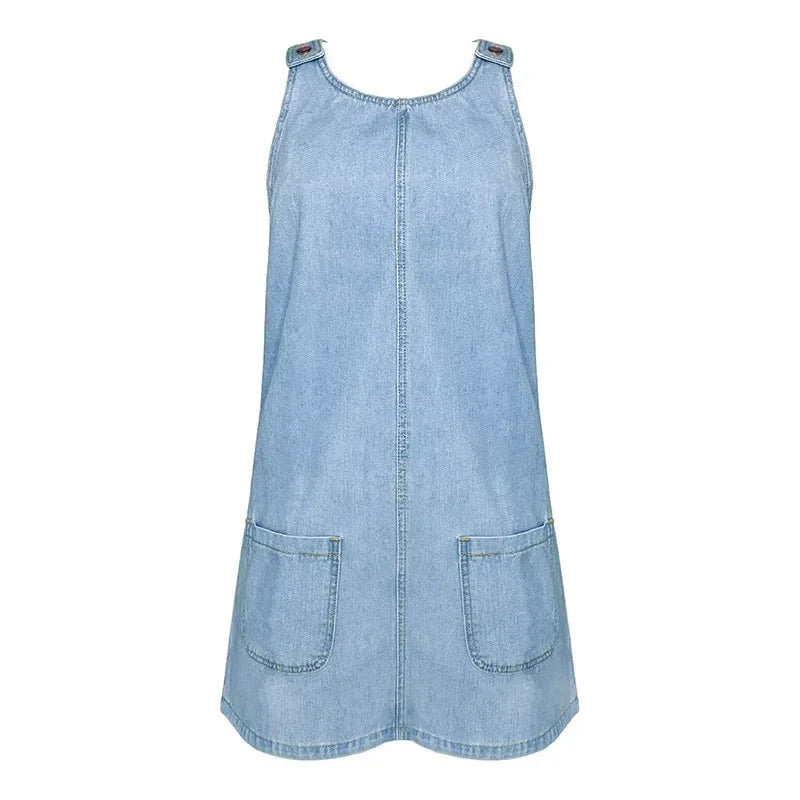 Malwina - Rochie Practică și Ușoară Din Denim Pentru Vară