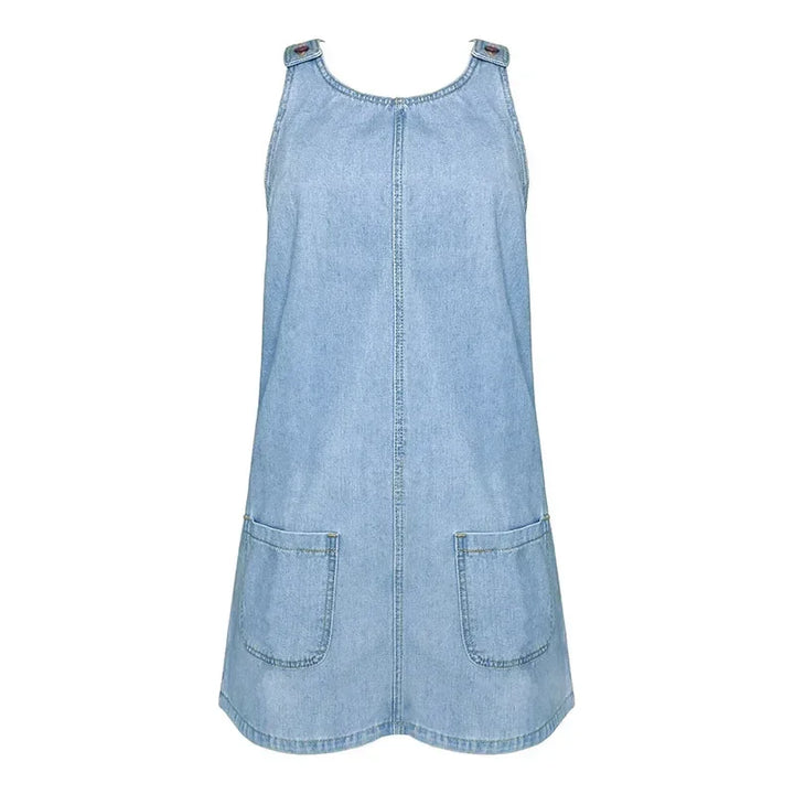 Malwina - Rochie Practică și Ușoară Din Denim Pentru Vară