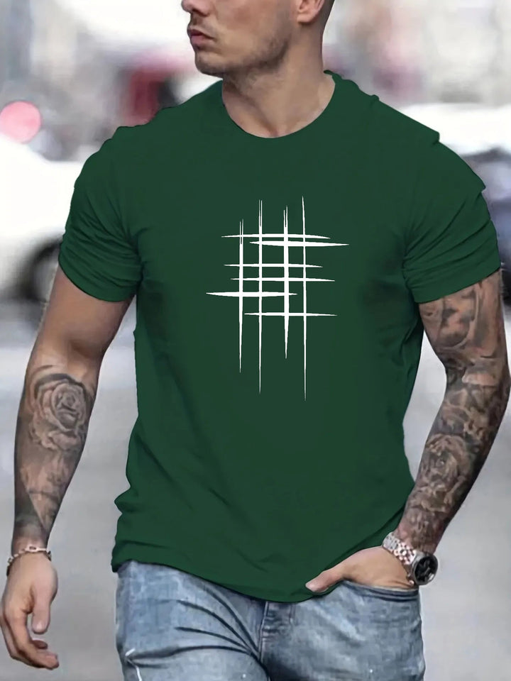 Pantazis - Tricou Eleganță Cu Guler Rotund și Imprimeu Grafic