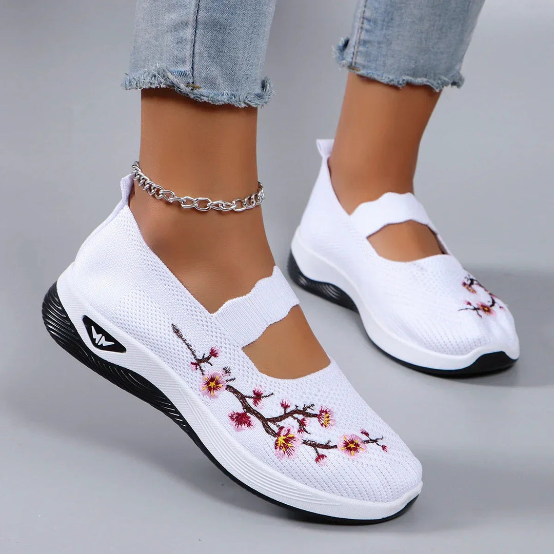 Fajon - Adidași Confortabili Cu Broderie Florală