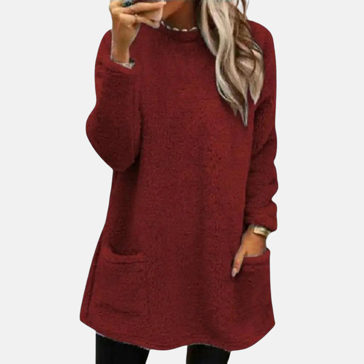 Oriella - Pulover Moale Din Fleece cu Buzunar