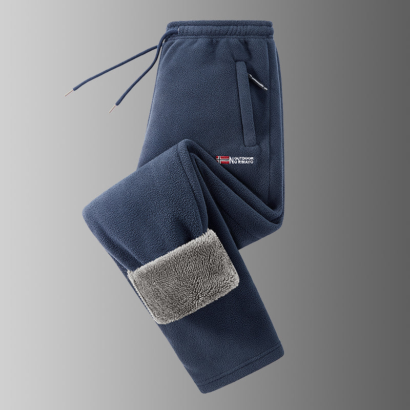 Ingolf - Pantaloni Căptușiți Cu Fleece, Cu Șnur Și Buzunare Cu Fermoar