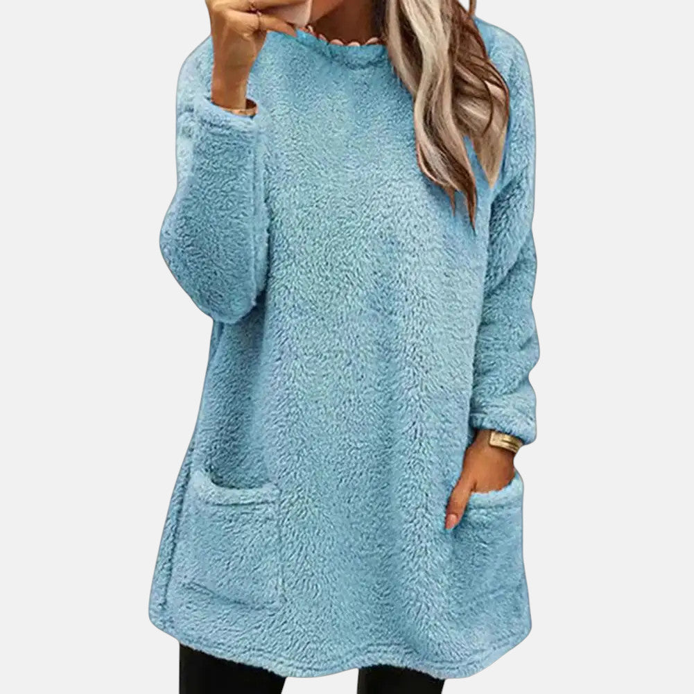 Oriella - Pulover Moale Din Fleece cu Buzunar